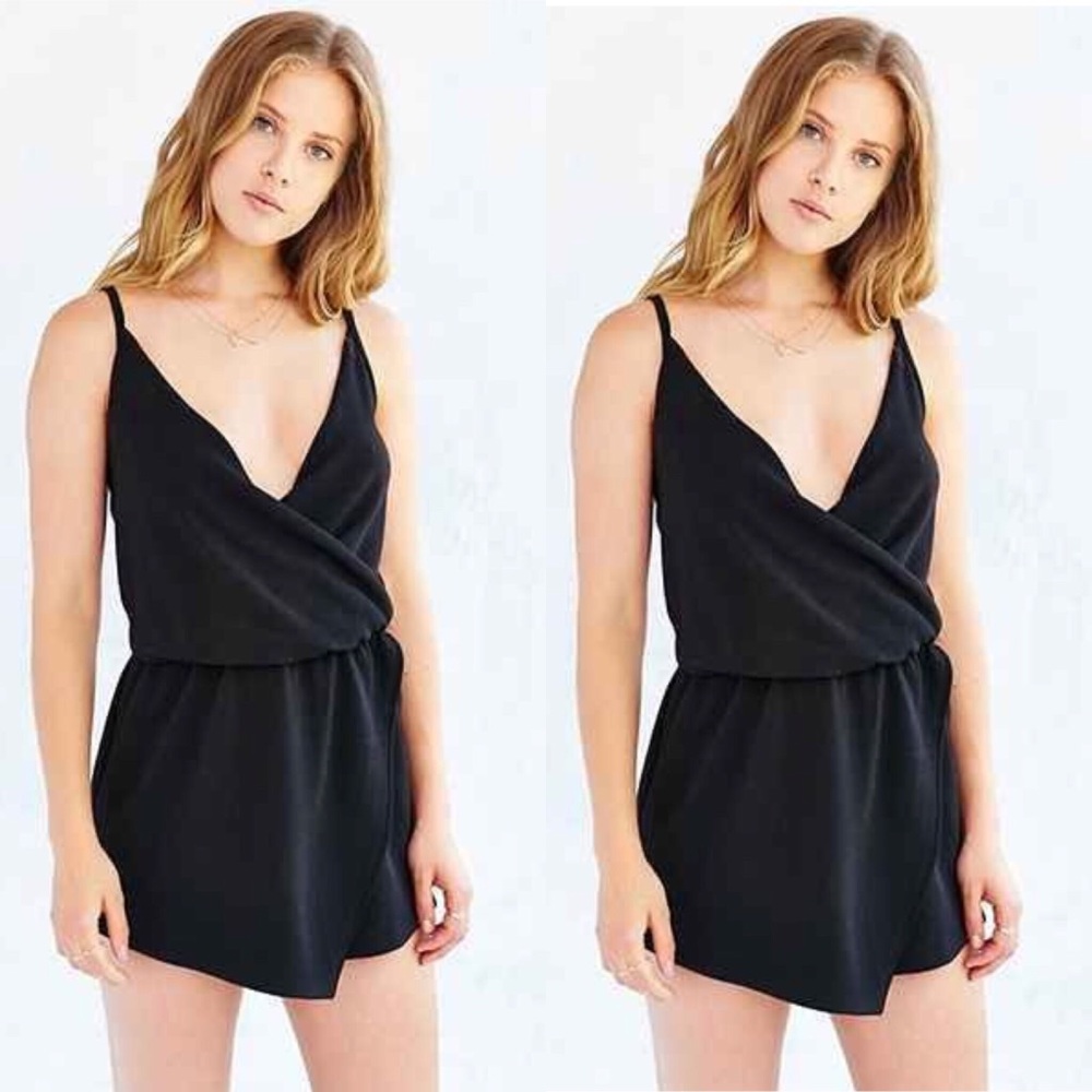 Urban Outfitters Black Wrap Romper
